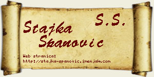 Stajka Španović vizit kartica